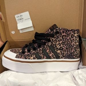 Adidas Nizza leopard print high top platform